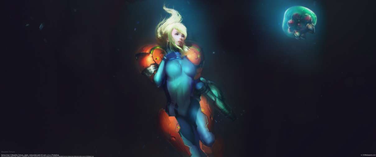 Samus Aran ultra ancha fondo de escritorio