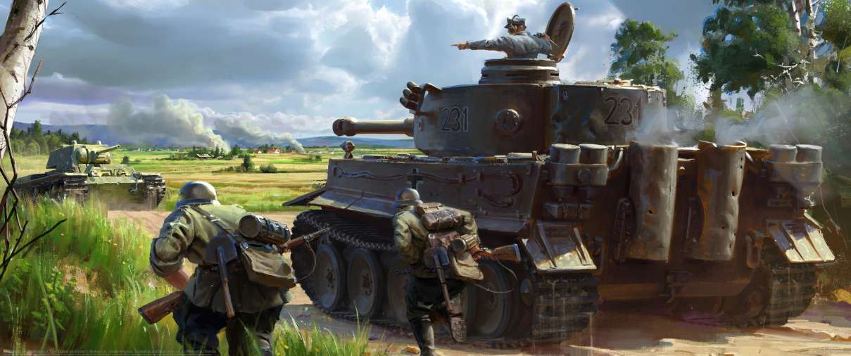 Tank Squad key illustration: A Tiger's close encounter ultra ancha fondo de escritorio