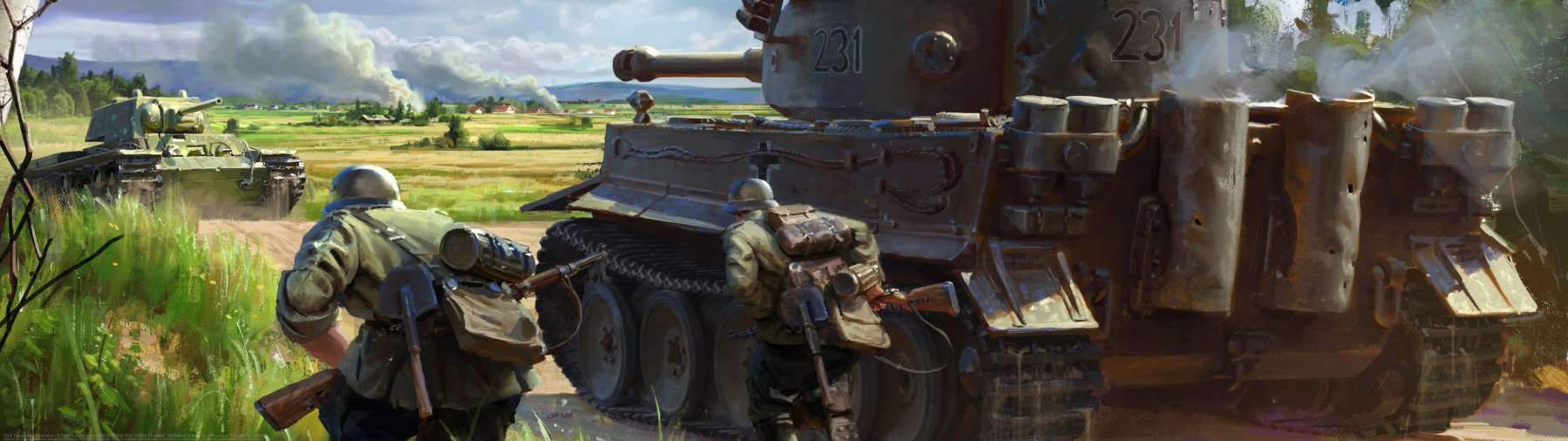 Tank Squad key illustration: A Tiger's close encounter ultra ancha fondo de escritorio
