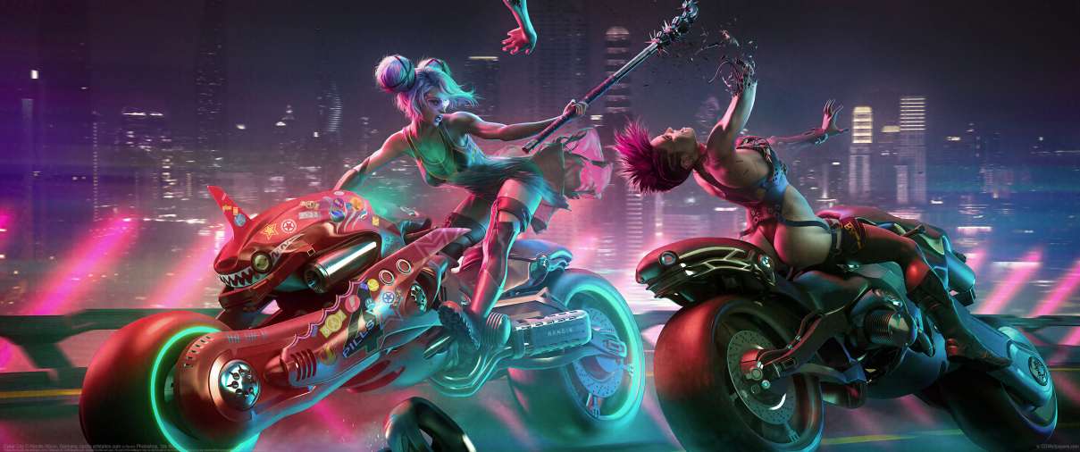 Cyber City ultra ancha fondo de escritorio