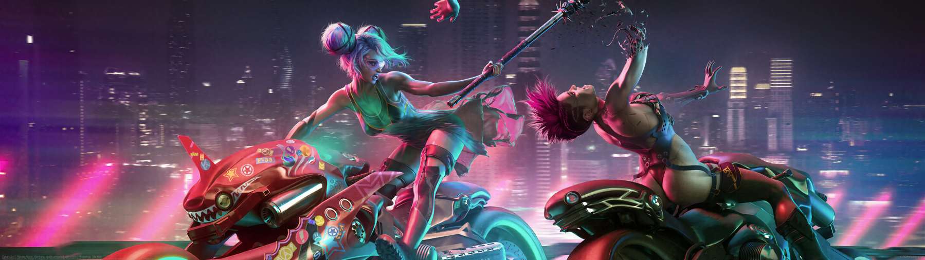 Cyber City ultra ancha fondo de escritorio