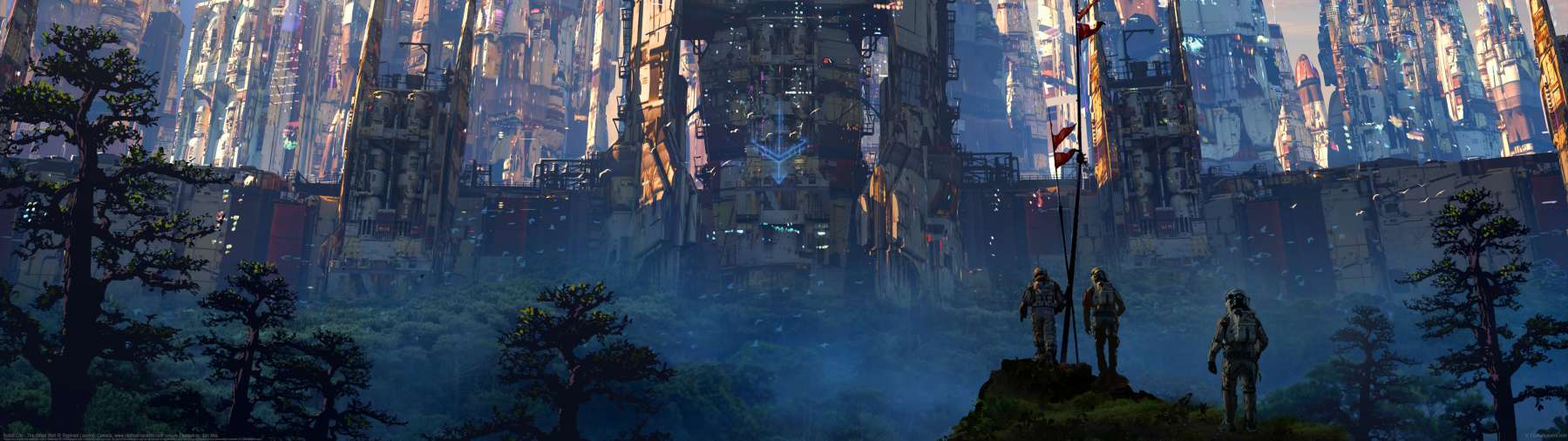 Robot City - The Great Wall ultra ancha fondo de escritorio