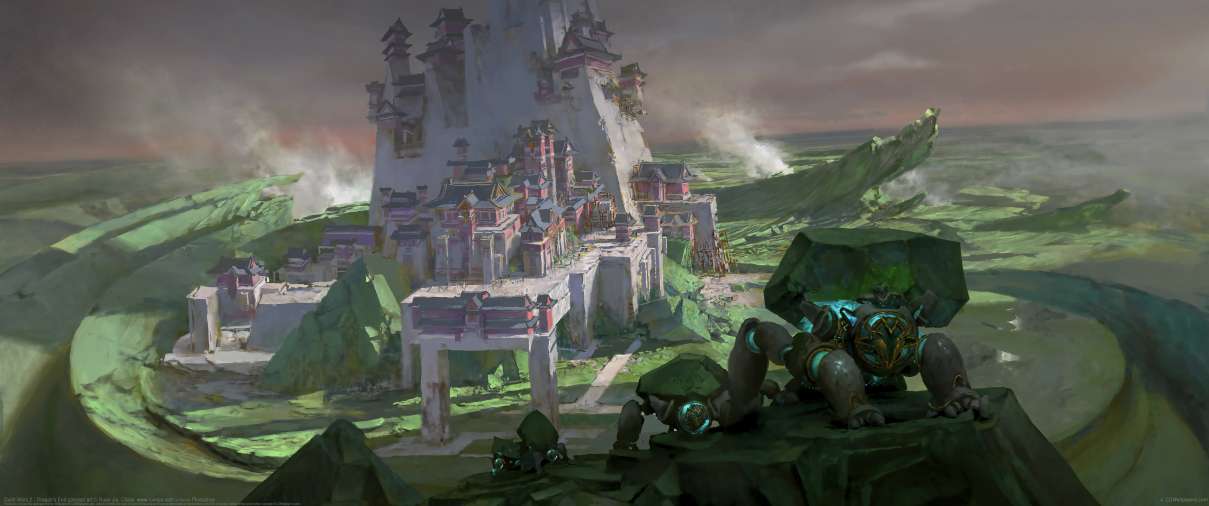 Guild Wars 2 - Dragon's End concept art ultra ancha fondo de escritorio