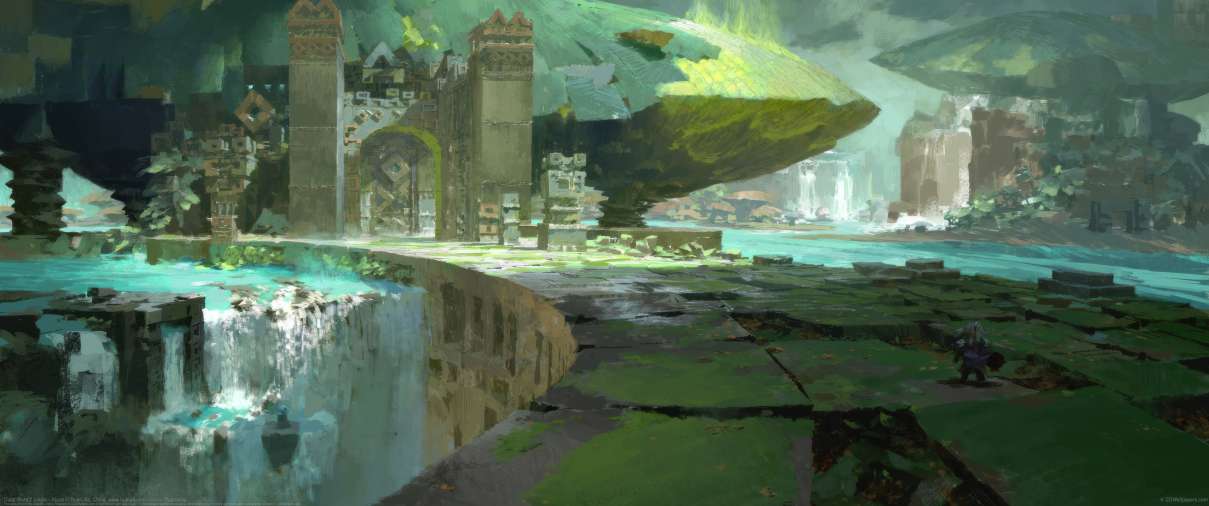 Guild Wars 2 jungle - Asura ultra ancha fondo de escritorio
