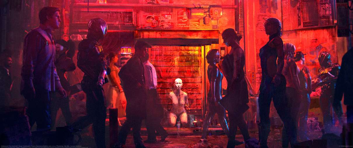 Cyberpunk Poor Android ultra ancha fondo de escritorio