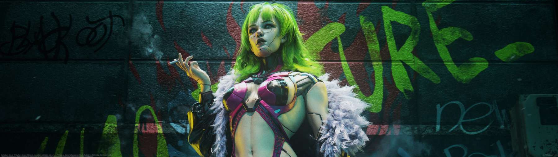 Cyberpunk fan art ultra ancha fondo de escritorio
