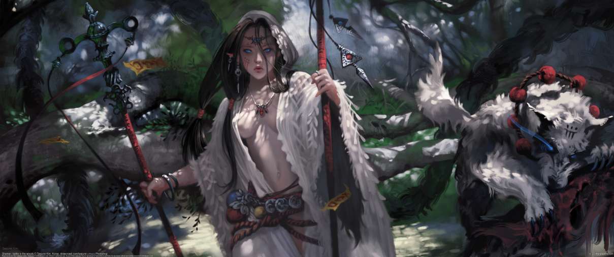 Shaman, battle in the woods ultra ancha fondo de escritorio