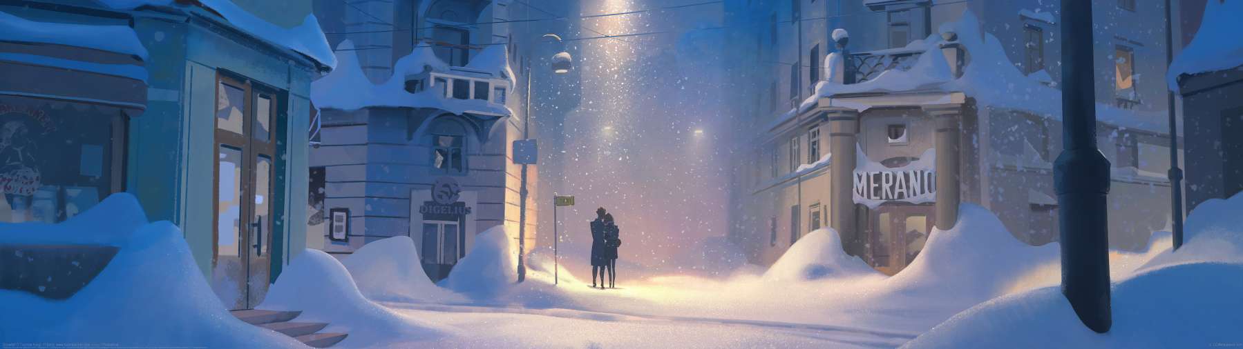 Snowfall ultra ancha fondo de escritorio
