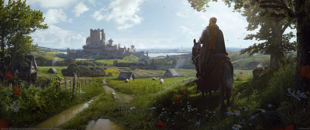 Manor Lords - Keyart ultra ancha fondo de escritorio