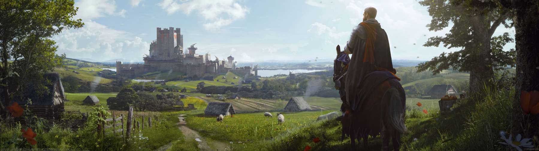 Manor Lords - Keyart ultra ancha fondo de escritorio