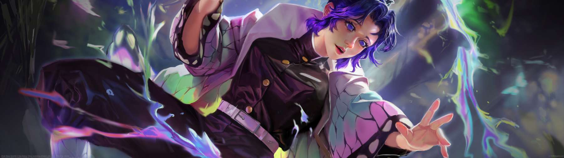 Ghost Slayer Butterfly ultra ancha fondo de escritorio