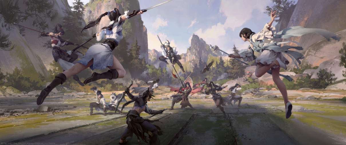 Moonlight Blade ultra ancha fondo de escritorio