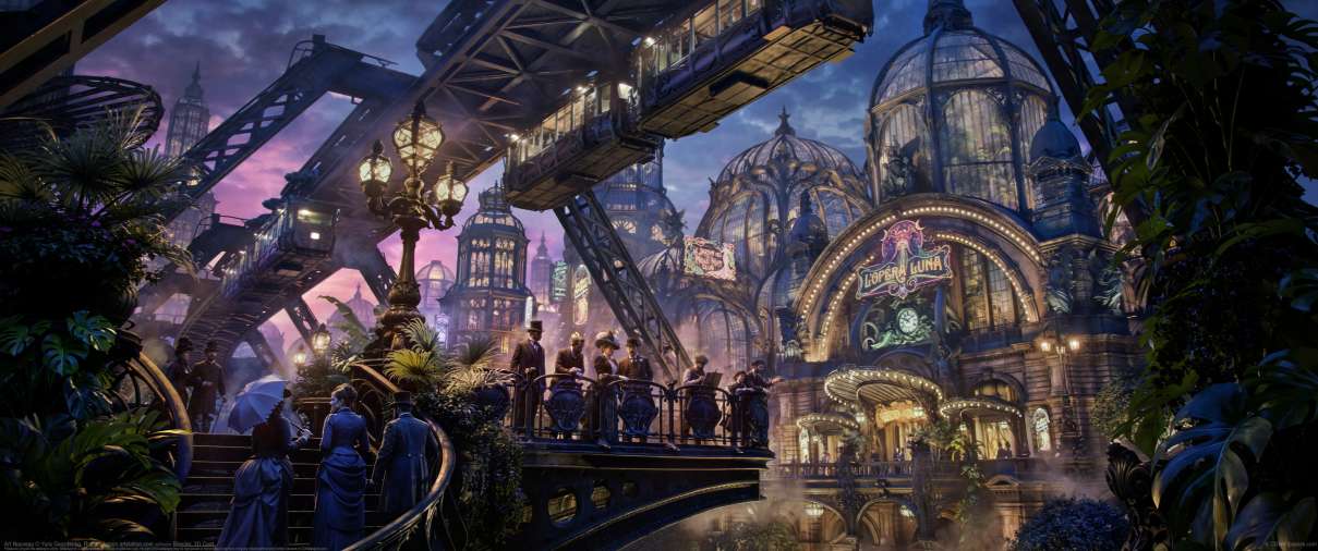 Art Nouveau ultra ancha fondo de escritorio