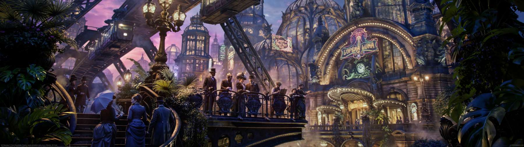 Art Nouveau ultra ancha fondo de escritorio