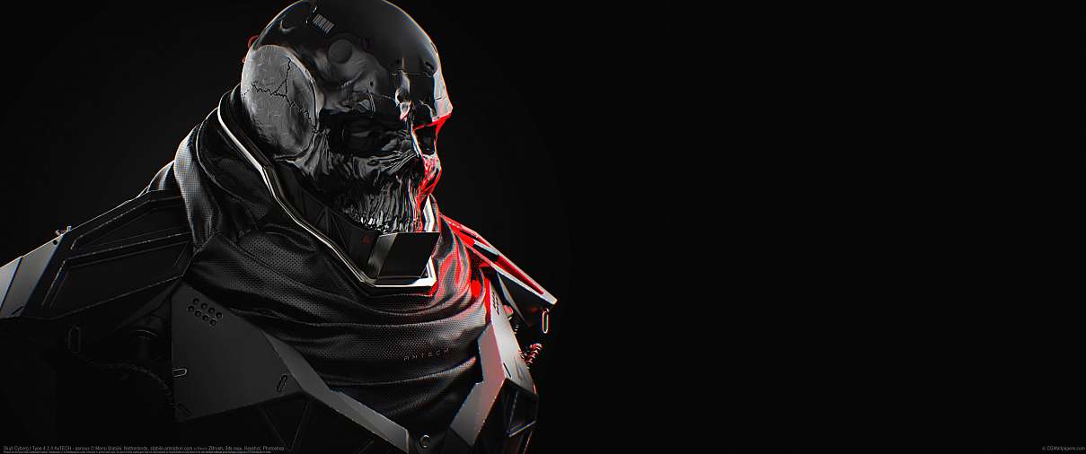 Skull Cyborg | Type 4.2 // AxTECH - serious ultra ancha fondo de escritorio