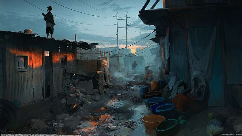 Sunset in the slums fondo de escritorio